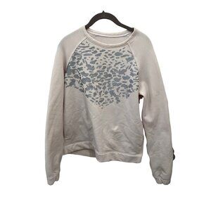 Lululemon Snapshot Crew Sweatshirt Light Pink with silver animal print Size 4